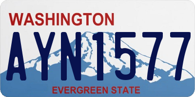 WA license plate AYN1577
