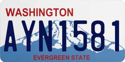 WA license plate AYN1581