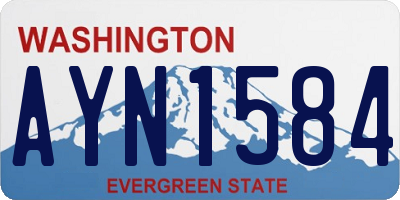 WA license plate AYN1584