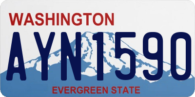 WA license plate AYN1590