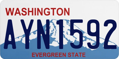 WA license plate AYN1592