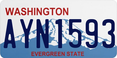 WA license plate AYN1593