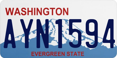 WA license plate AYN1594