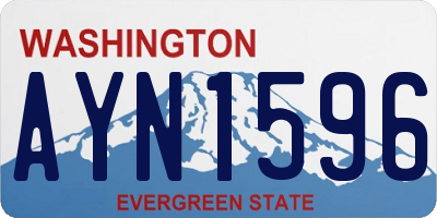 WA license plate AYN1596