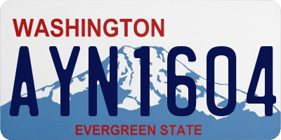 WA license plate AYN1604