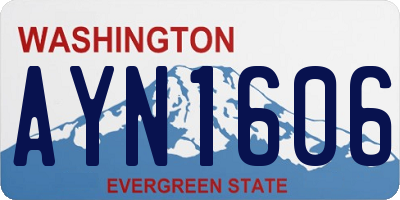 WA license plate AYN1606