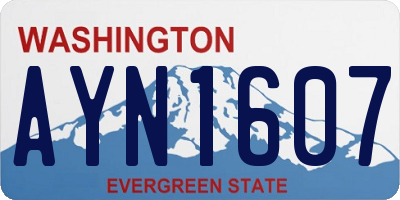 WA license plate AYN1607