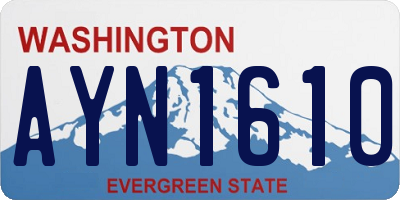 WA license plate AYN1610