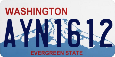 WA license plate AYN1612