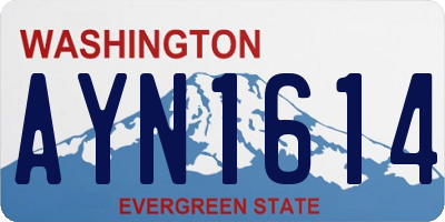 WA license plate AYN1614