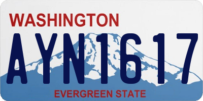 WA license plate AYN1617
