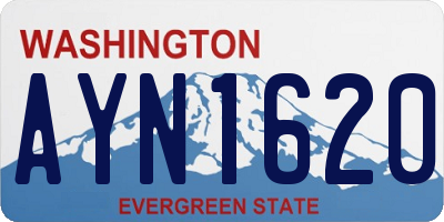 WA license plate AYN1620
