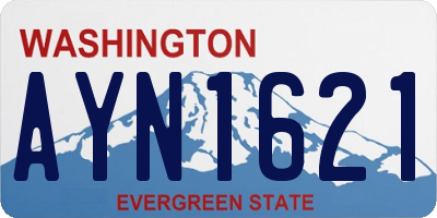 WA license plate AYN1621