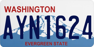 WA license plate AYN1624
