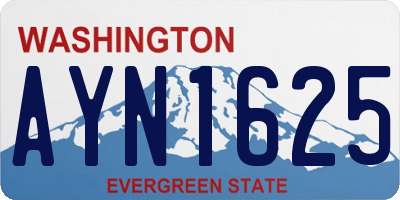 WA license plate AYN1625