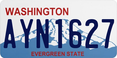 WA license plate AYN1627