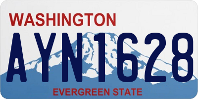 WA license plate AYN1628