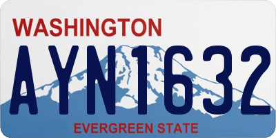 WA license plate AYN1632