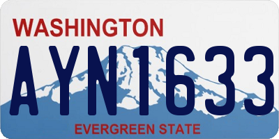 WA license plate AYN1633