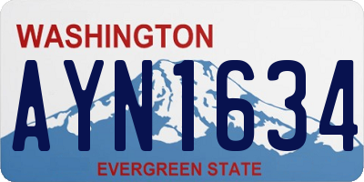 WA license plate AYN1634