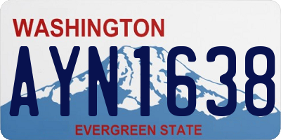 WA license plate AYN1638