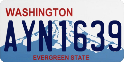 WA license plate AYN1639