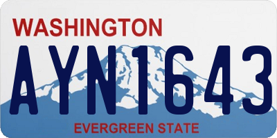 WA license plate AYN1643