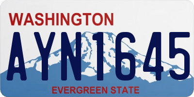 WA license plate AYN1645