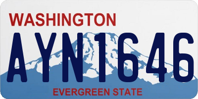 WA license plate AYN1646