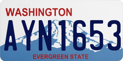 WA license plate AYN1653