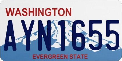 WA license plate AYN1655