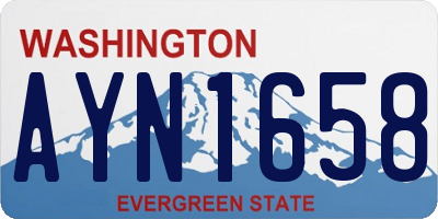 WA license plate AYN1658
