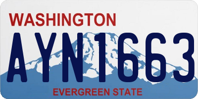 WA license plate AYN1663