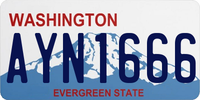WA license plate AYN1666