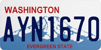 WA license plate AYN1670