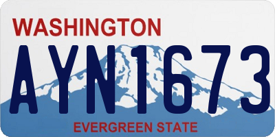 WA license plate AYN1673