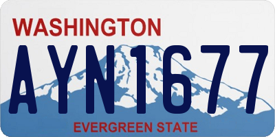 WA license plate AYN1677