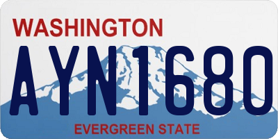 WA license plate AYN1680