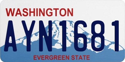 WA license plate AYN1681