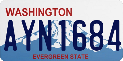 WA license plate AYN1684