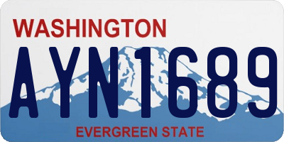 WA license plate AYN1689