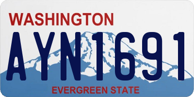 WA license plate AYN1691