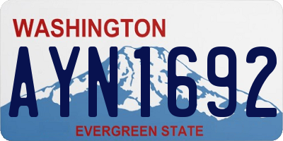 WA license plate AYN1692