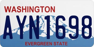 WA license plate AYN1698