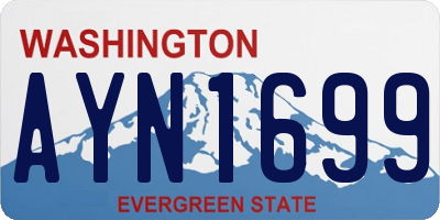 WA license plate AYN1699