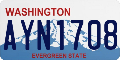 WA license plate AYN1708
