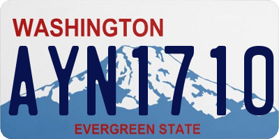 WA license plate AYN1710