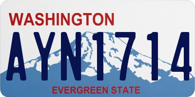 WA license plate AYN1714