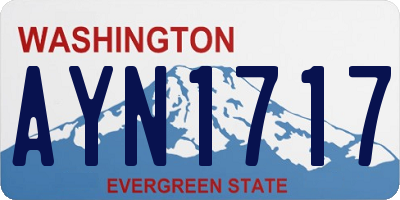 WA license plate AYN1717