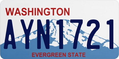 WA license plate AYN1721